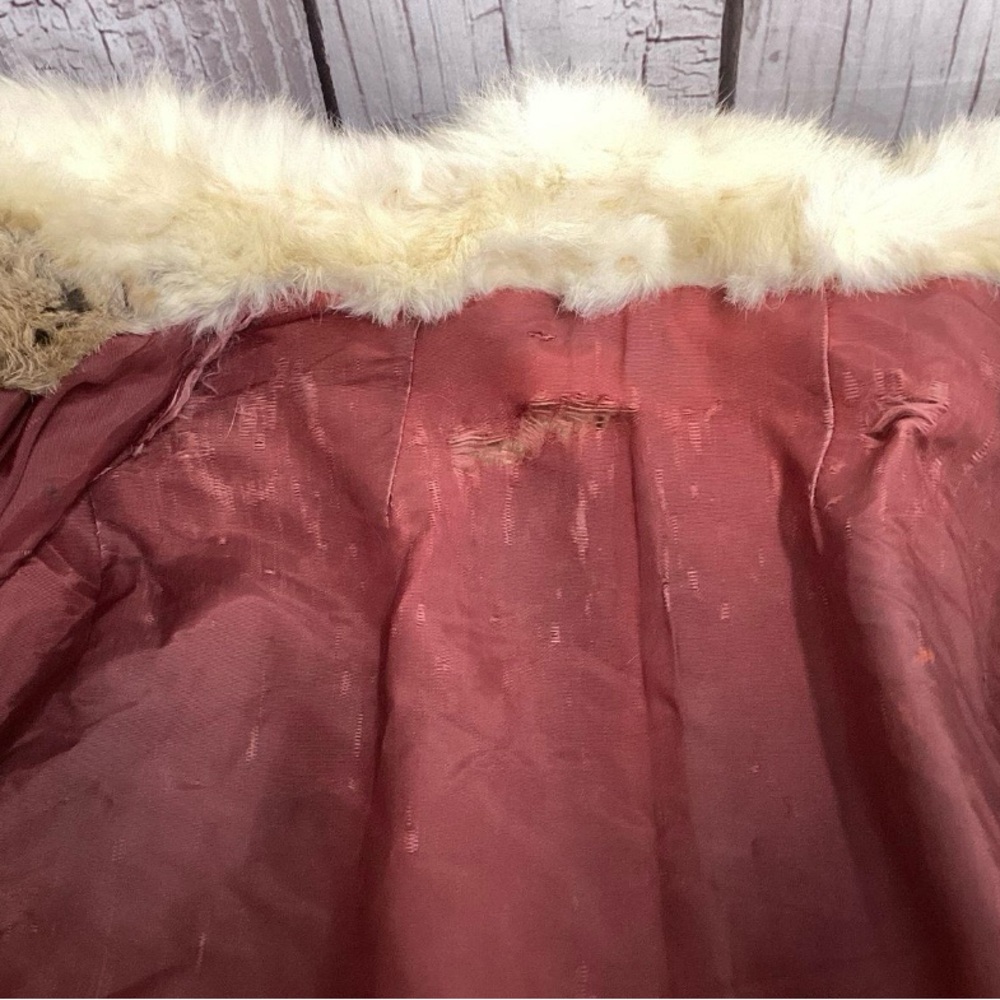 Vintage Antique Jacques Saint Laurent Bunny Real Fur Trench Coat(Unlabeled) - Picture 9 of 13